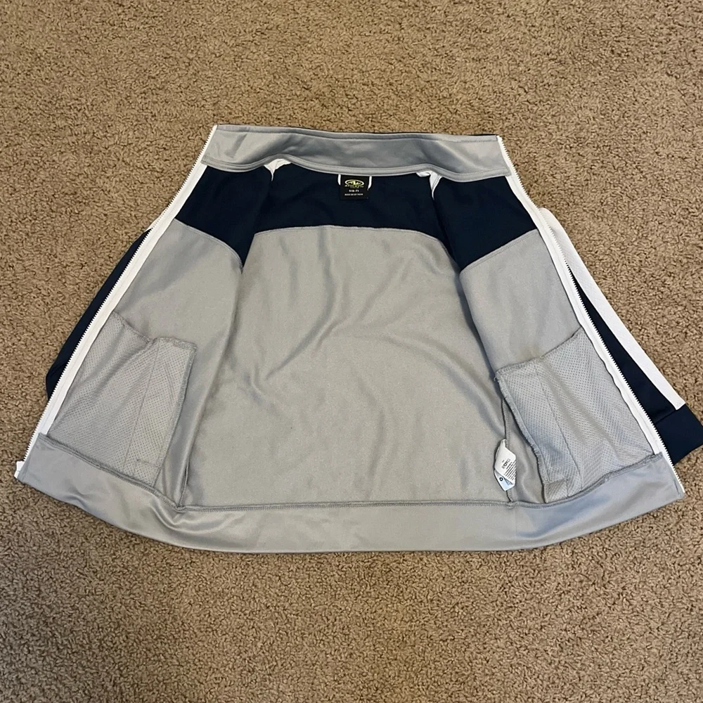 Athletic Works Boys Navy Blue/Gray Full Zip Track Jacket Size Small 6/7